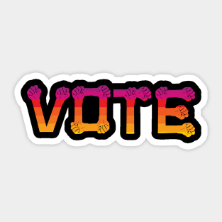 Vote, protest and resist colorful fists Sticker